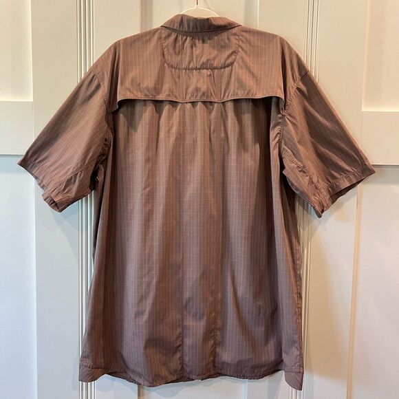 Columbia Men's Omni-Shade Short Sleeve Shirt Brown XL - Picture 7 of 10
